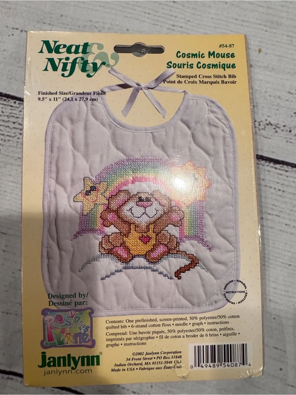 Vintage Janlynn  Cosmic Mouse Baby Bib Kit - NWT
